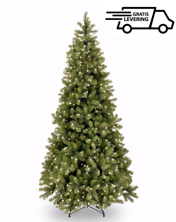 Factureerbaar partitie slijm Smalle kunstkerstboom met lichtjes | "Twinkle" 198cm