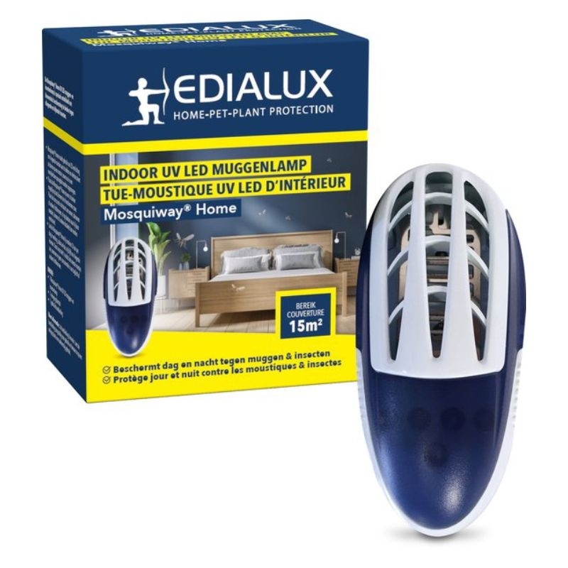 Edialux Mosquiway Home: Effectieve muggenbestrijding binnenshuis met deze UV LED-lamp. Lokt en doodt muggen en andere vliegende insecten.