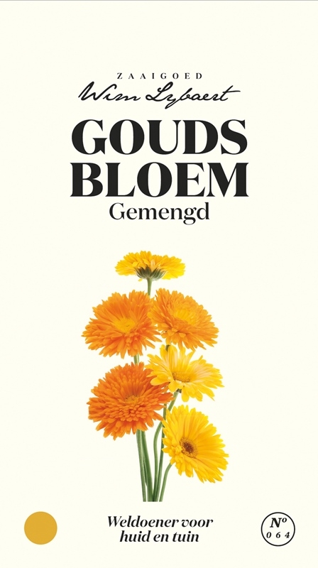 Goudsbloem zaden gemengd van Wim Lybaert - Calendula met geneeskrachtige eigenschappen en aantrekkelijk voor nuttige insecten.